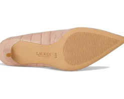 Lauren Ralph Lauren Lanette Crocodile Embossed Leather Pumps Sunrise Blush Clearance