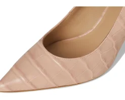 Lauren Ralph Lauren Lanette Crocodile Embossed Leather Pumps Sunrise Blush Clearance