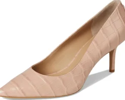 Lauren Ralph Lauren Lanette Crocodile Embossed Leather Pumps Sunrise Blush Clearance