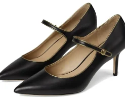 Lauren Ralph Lauren Lanette Metallic-Trim Mary Jane Pumps Black/Antique Gold New