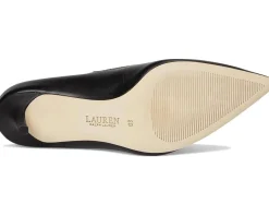 Lauren Ralph Lauren Lanette Metallic-Trim Mary Jane Pumps Black/Antique Gold New