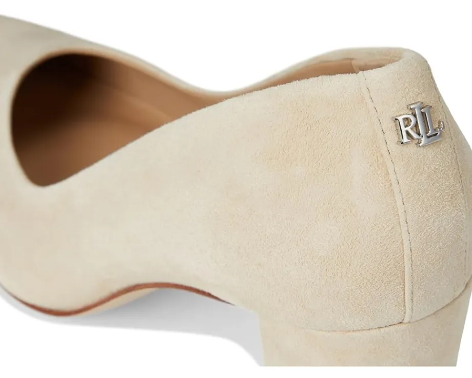 Women Lauren Ralph Lauren Lanette Suede Block-Heel Pumps