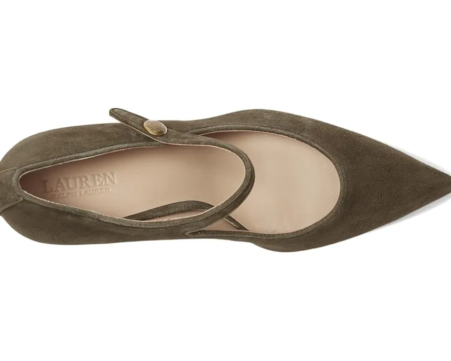 Lauren Ralph Lauren Lanette Suede Mary Jane Pumps Dark Olive