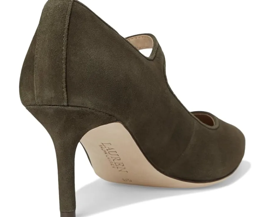 Lauren Ralph Lauren Lanette Suede Mary Jane Pumps Dark Olive