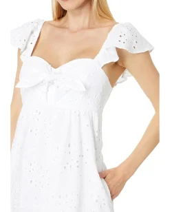 Women Lilly Pulitzer Lantana Flutter Sleeve Eyelet Midi Dress