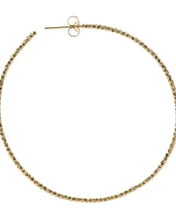 Dogeared Large Karma Sparkle Hoop Earrings Gold New