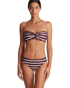 Lauren Ralph Lauren Largo Stripe Ring Bandeau Top Claret Discount