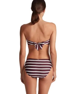 Lauren Ralph Lauren Largo Stripe Ring Bandeau Top Claret Discount