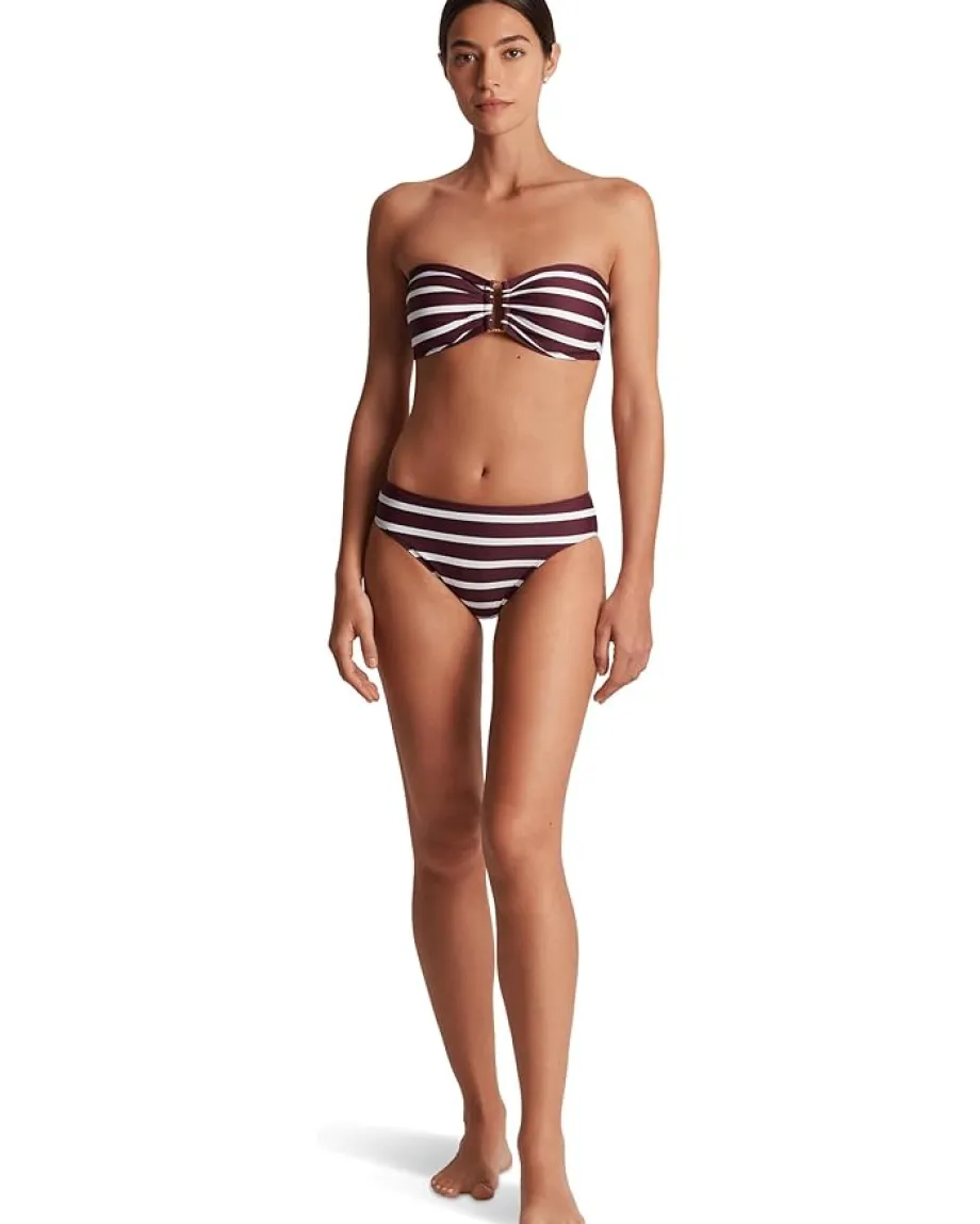 Lauren Ralph Lauren Largo Stripe Ring Bandeau Top Claret Discount