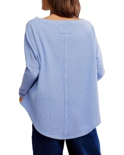 Women Free People Latte Blues Thermal Solid