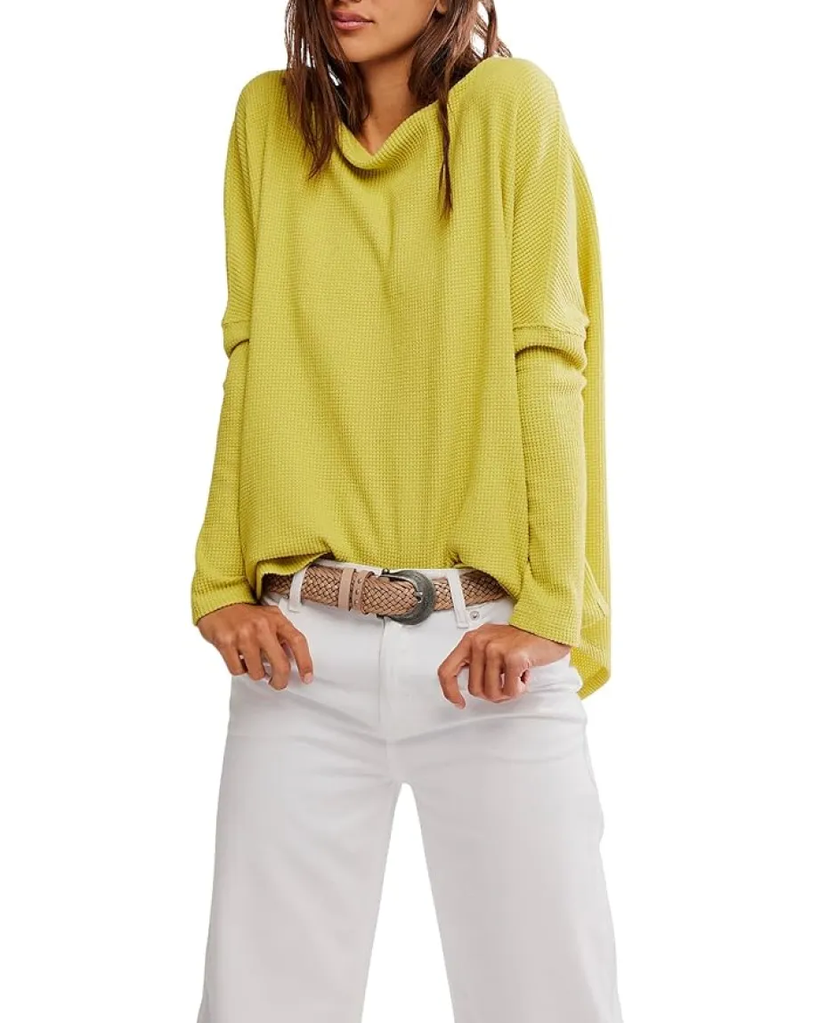 Women Free People Latte Blues Thermal Solid