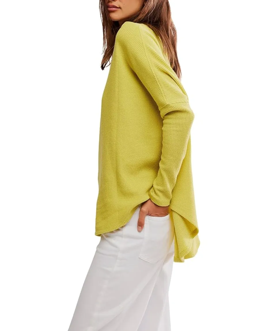 Women Free People Latte Blues Thermal Solid