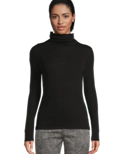 Elliott Lauren Layering Long Sleeve Turtle Neck Knit Top Black Outlet