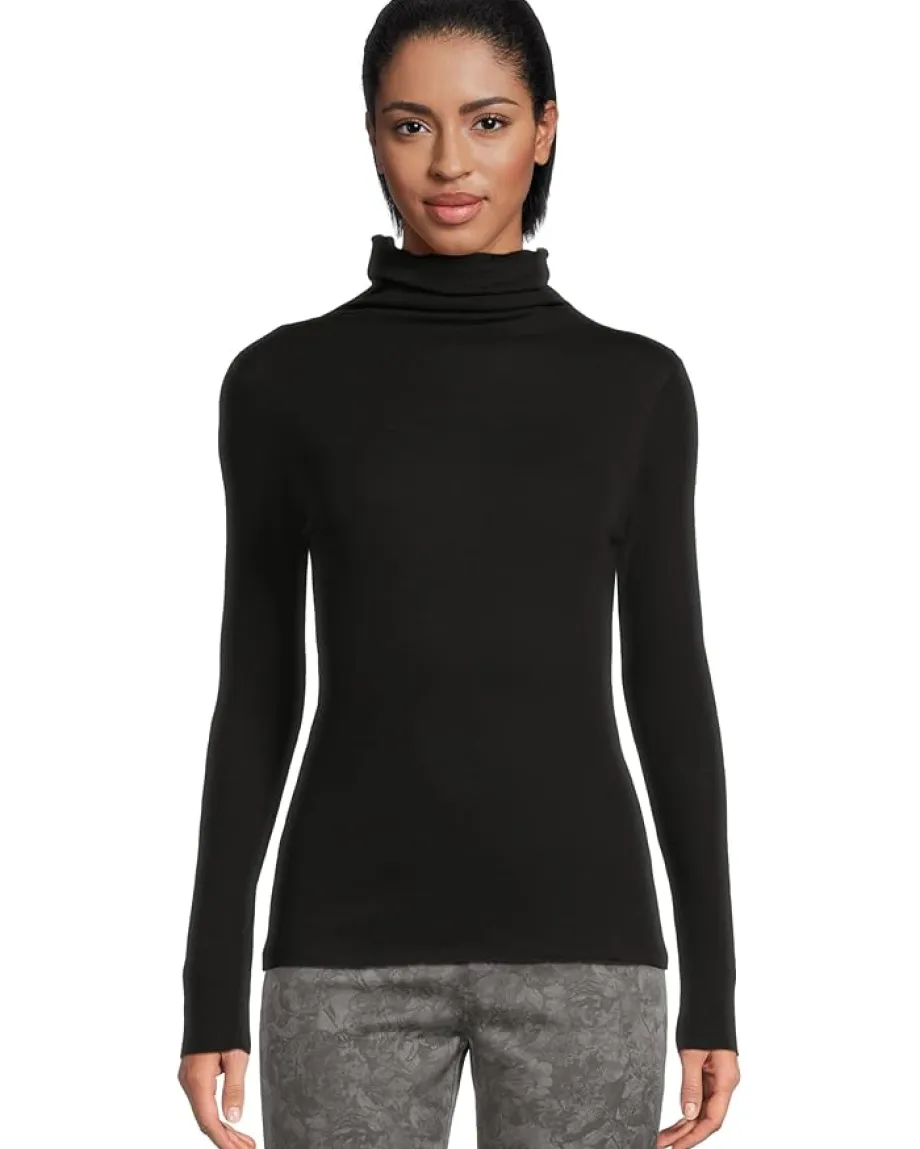 Elliott Lauren Layering Long Sleeve Turtle Neck Knit Top Black Outlet