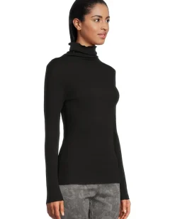 Elliott Lauren Layering Long Sleeve Turtle Neck Knit Top Black Outlet