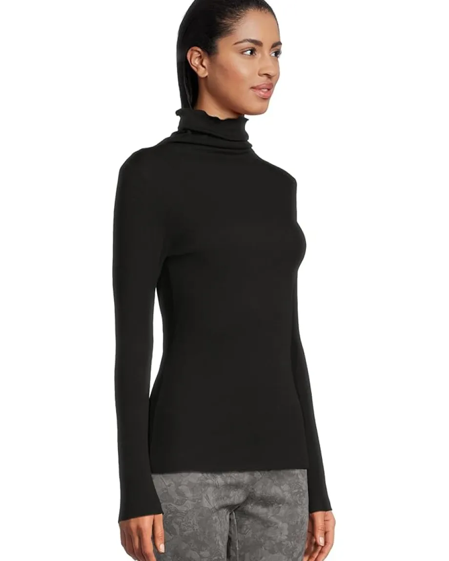 Elliott Lauren Layering Long Sleeve Turtle Neck Knit Top Black Outlet