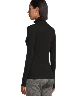 Elliott Lauren Layering Long Sleeve Turtle Neck Knit Top Black Outlet