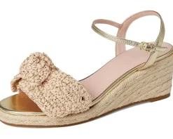 Kate Spade New York Leandra Raffia Espadrille Wedge Sandal Natural/Pale Gold Best