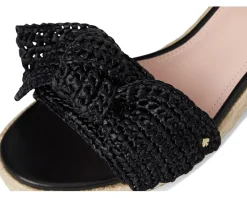 Kate Spade New York Leandra Raffia Espadrille Wedge Sandal Black Clearance