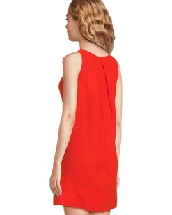 Madewell Leilani Dress - 100% Linen Bright Flame New