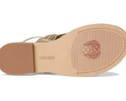 Vince Camuto Lenni Banded Buckle Flat Sandals Egyptian Gold Hot