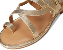 Vince Camuto Lenni Banded Buckle Flat Sandals Egyptian Gold Hot