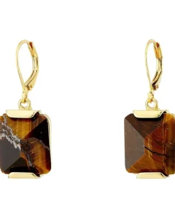 Vince Camuto Lever Back Tigers Eye Earrings Gold/Tigers Eye