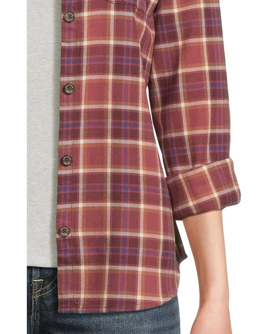 Royal Robbins Lieback Organic Cotton Flannel Long Sleeve Wild Rhubarb Bodega Bay Pld Best