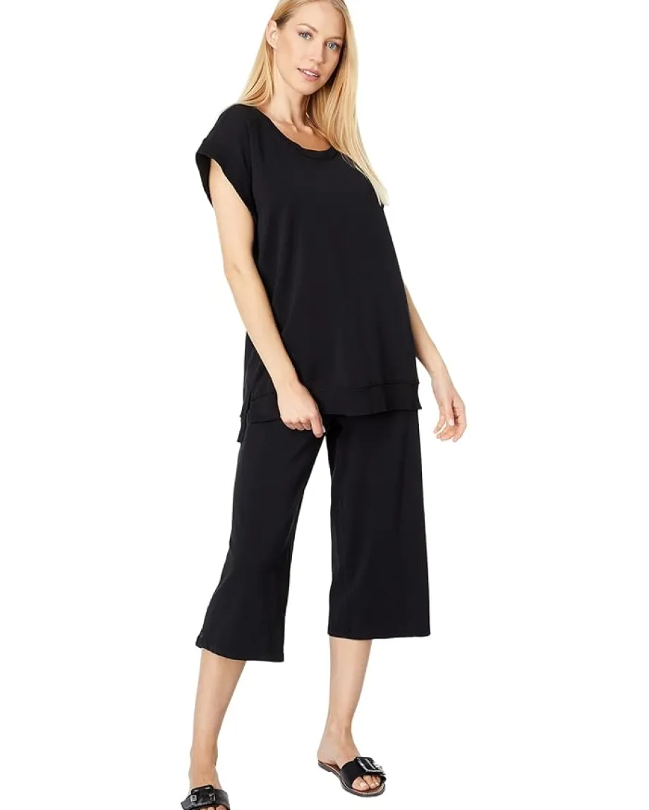 Mod-o-doc Lightweight French Terry Oversized Dolman Top Black Best