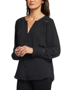 NYDJ Liliana Lace Peasant Black New