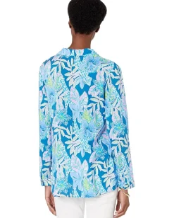 Lilly Pulitzer Lillith Tunic Macaw Blue Tall Me About It Sale