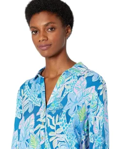 Lilly Pulitzer Lillith Tunic Macaw Blue Tall Me About It Sale