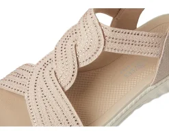 LifeStride Lilly Bright Strappies Barely Beige Stretch Fabric Sale