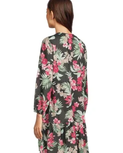 Tommy Bahama Lily Cat Open Front Tunic Black Hot