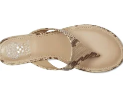 Vince Camuto Lina Thong Kitten Heel Sandals Taupe/Mid Taupe New