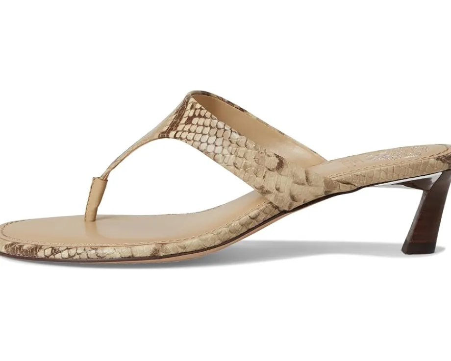 Vince Camuto Lina Thong Kitten Heel Sandals Taupe/Mid Taupe New