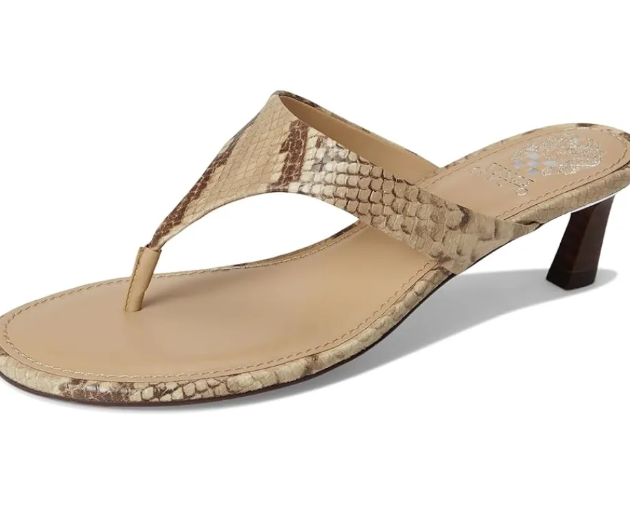 Vince Camuto Lina Thong Kitten Heel Sandals Taupe/Mid Taupe New