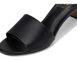 Vince Camuto Linanna Heeled Slide Sandals Black Discount