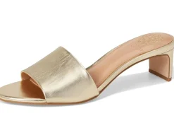 Vince Camuto Linanna Heeled Slide Sandals Egyptian Gold