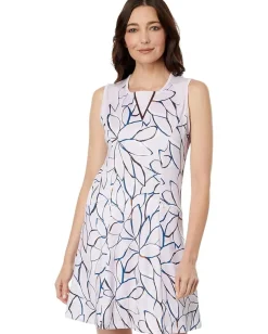 Callaway Linear Floral Sleeveless Dress Pink Nectar Online