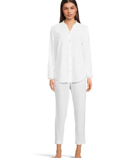 Barefoot Dreams Linen Blend Blouse White Clearance