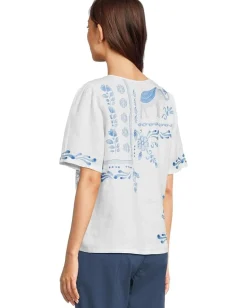 Women Johnny Was Linen Flutter Sleeve Blouse- Yadira