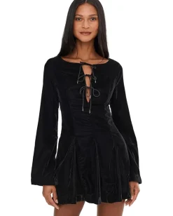 Free People Linney Velvet Mini Black Discount