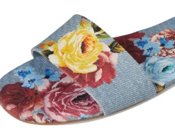 Nine West Lolipop Blue Scattered Rose Denim Multi