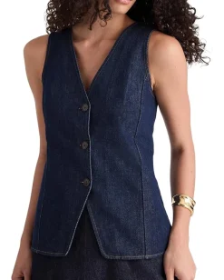 Madewell Long Line V Neck Vest In Rinse Wash Sale