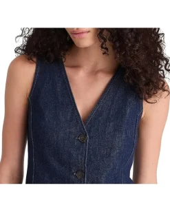 Madewell Long Line V Neck Vest In Rinse Wash Sale