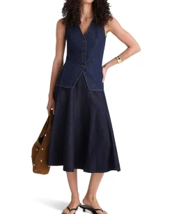 Madewell Long Line V Neck Vest In Rinse Wash Sale