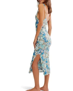 Free People Long Live Printed Mesh Sl Blue Combo Discount