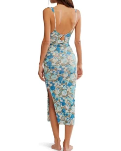 Free People Long Live Printed Mesh Sl Blue Combo Discount