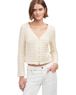 Madewell Long Sleeve Basketweave Sweater Hole Antique Cream